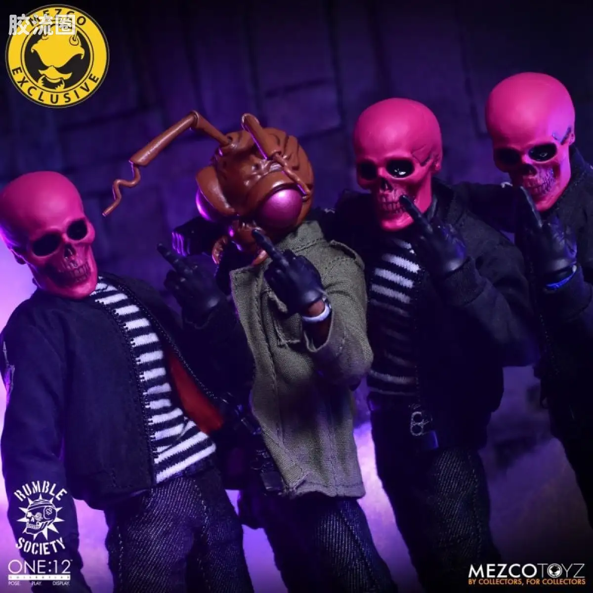 Mezco one-12系列 1/12 Rumble Society集体系列  粉骷髅混沌俱乐部 - 图片