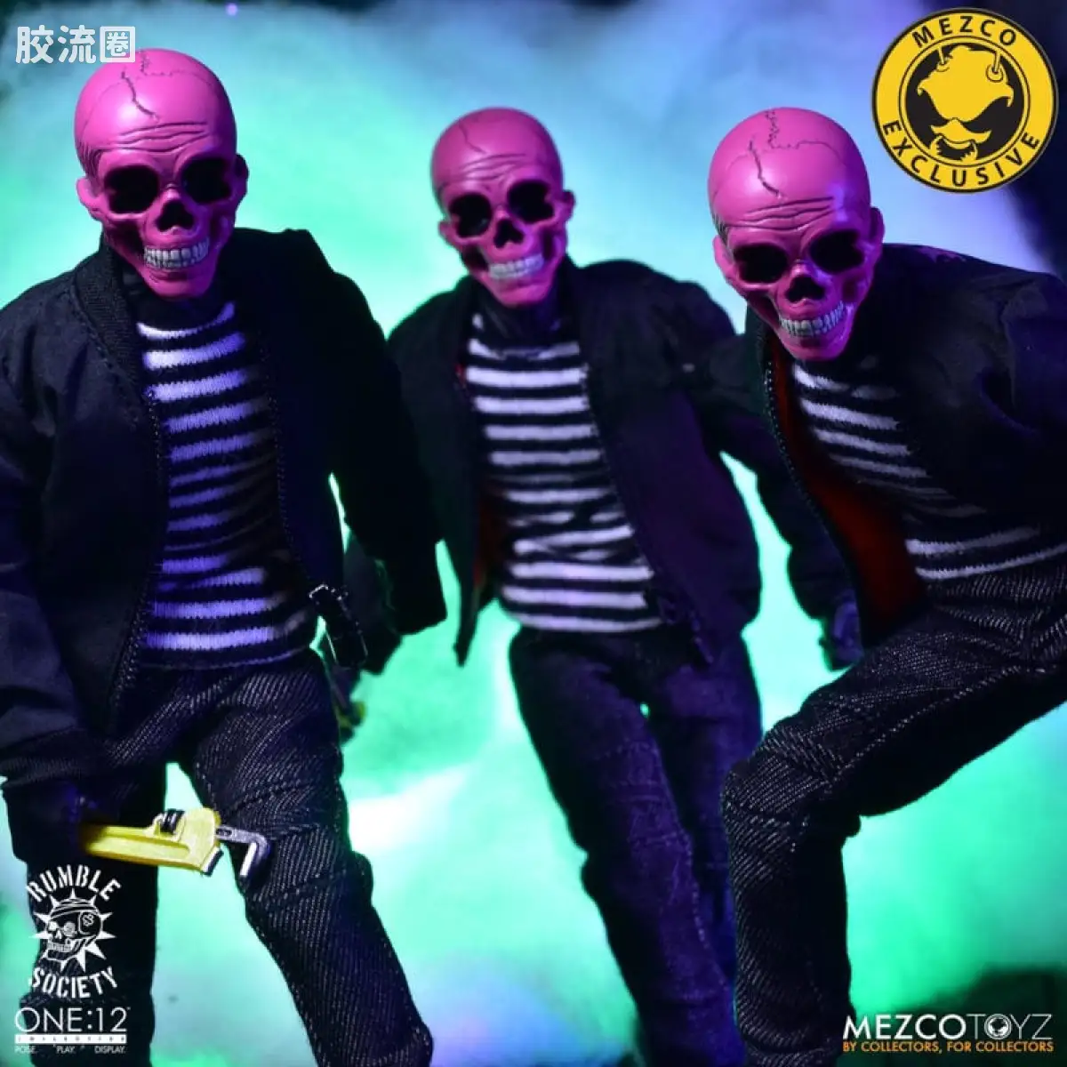 Mezco one-12系列 1/12 Rumble Society集体系列  粉骷髅混沌俱乐部 - 图片