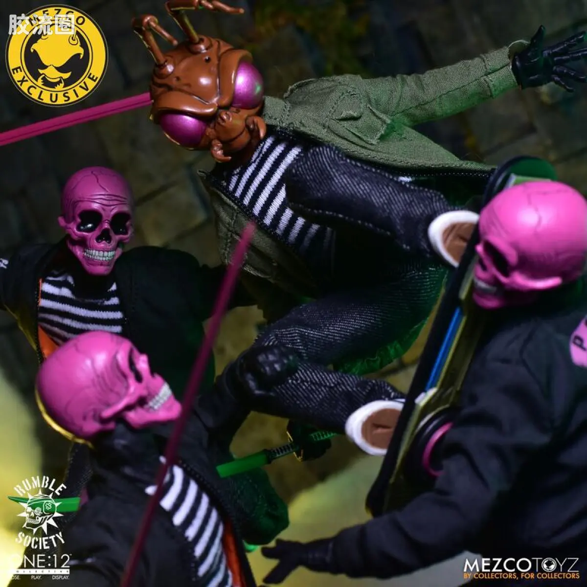 Mezco one-12系列 1/12 Rumble Society集体系列  粉骷髅混沌俱乐部 - 图片