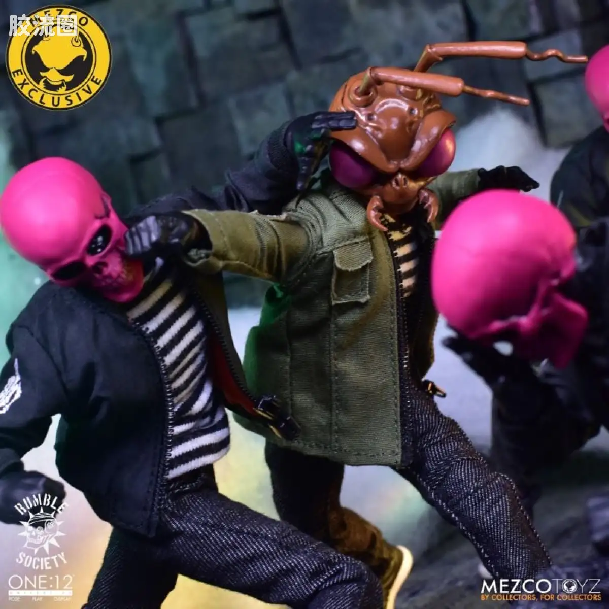 Mezco one-12系列 1/12 Rumble Society集体系列  粉骷髅混沌俱乐部 - 图片
