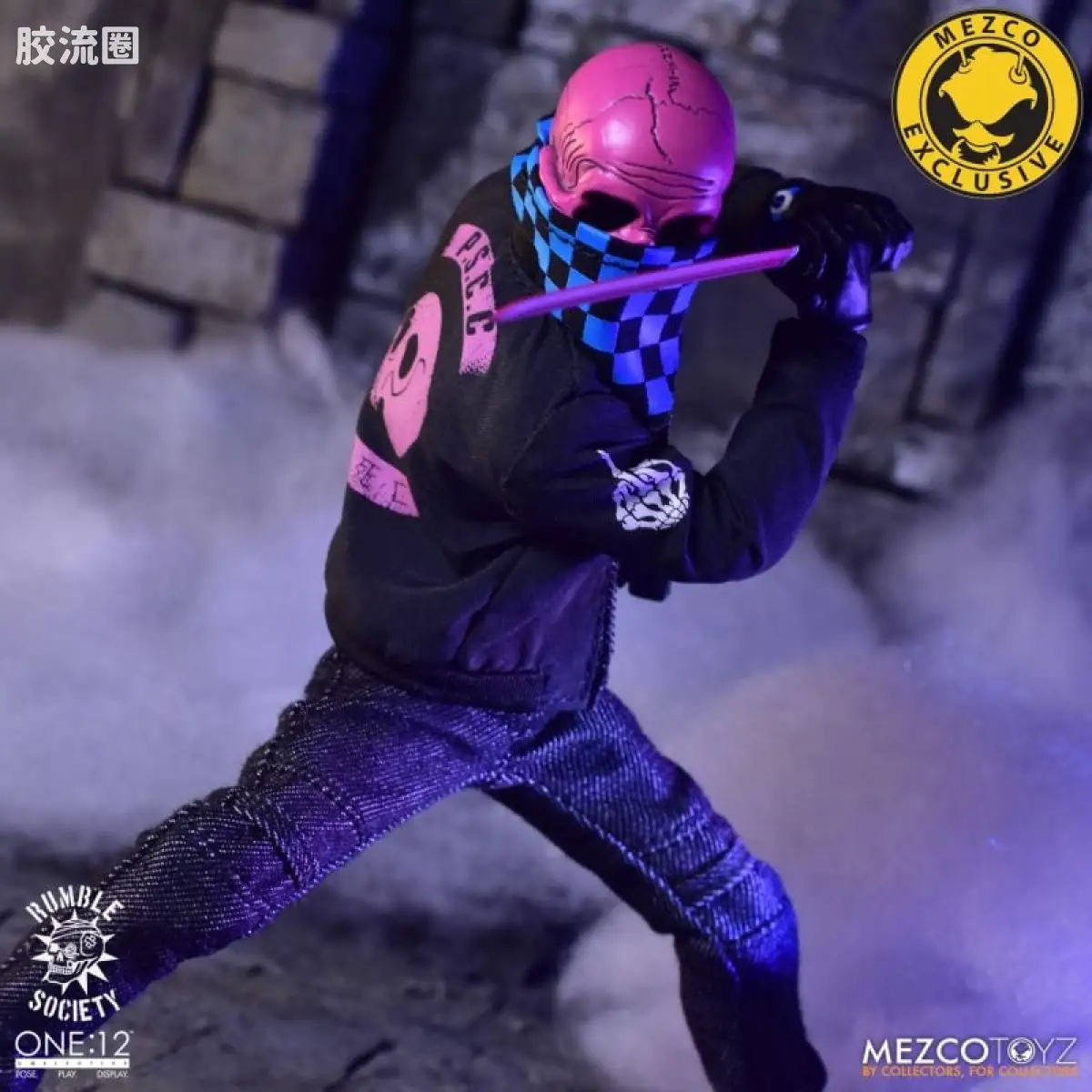 Mezco one-12系列 1/12 Rumble Society集体系列  粉骷髅混沌俱乐部 - 图片