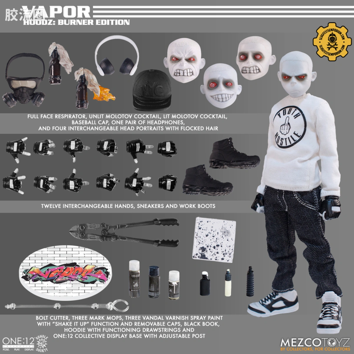 Mezco one-12系列 1/12 Rumble Society集体系列  白嘻哈 - 图片