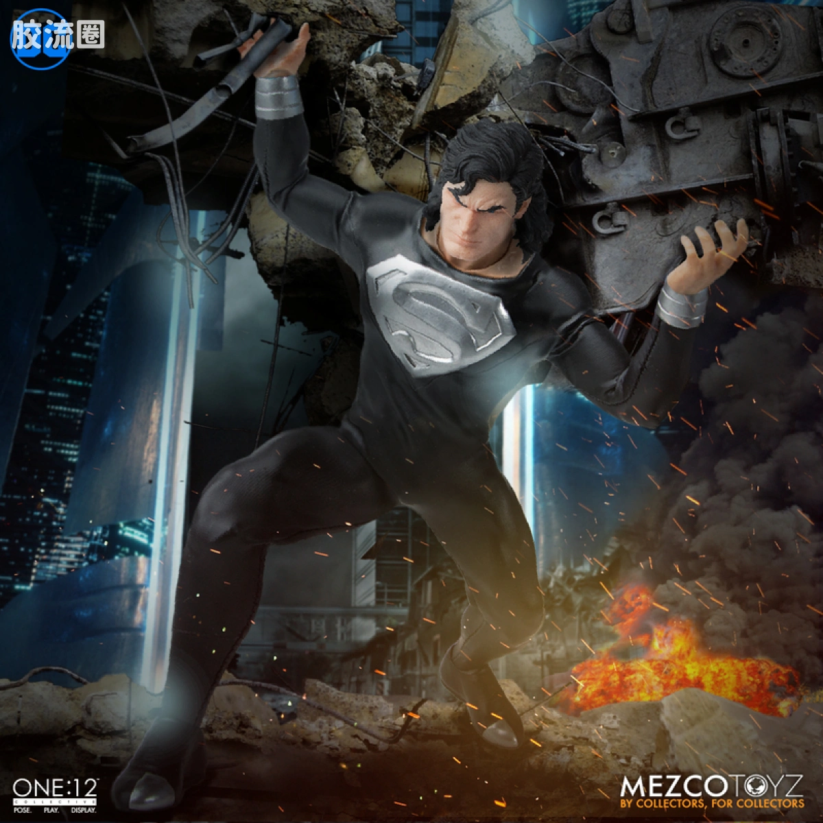 Mezco one-12系列 1/12 DC Comics集体系列 黑超—超人之死 - 图片