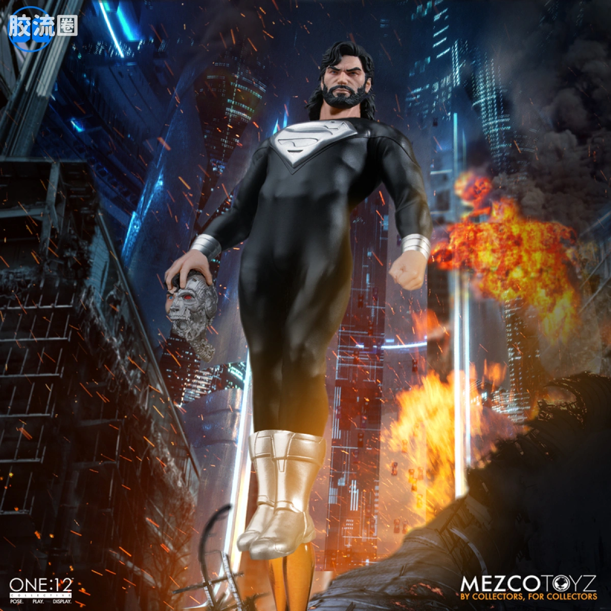 Mezco one-12系列 1/12 DC Comics集体系列 黑超—超人之死 - 图片