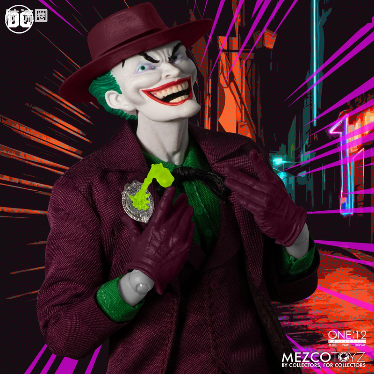 Mezco one-12系列 1/12 DC Comics集体系列 小丑—黄金时代 - 图片
