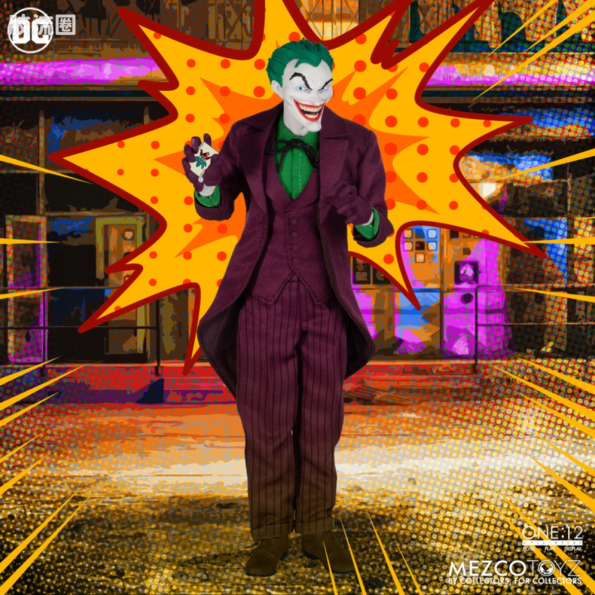 Mezco one-12系列 1/12 DC Comics集体系列 小丑—黄金时代 - 图片