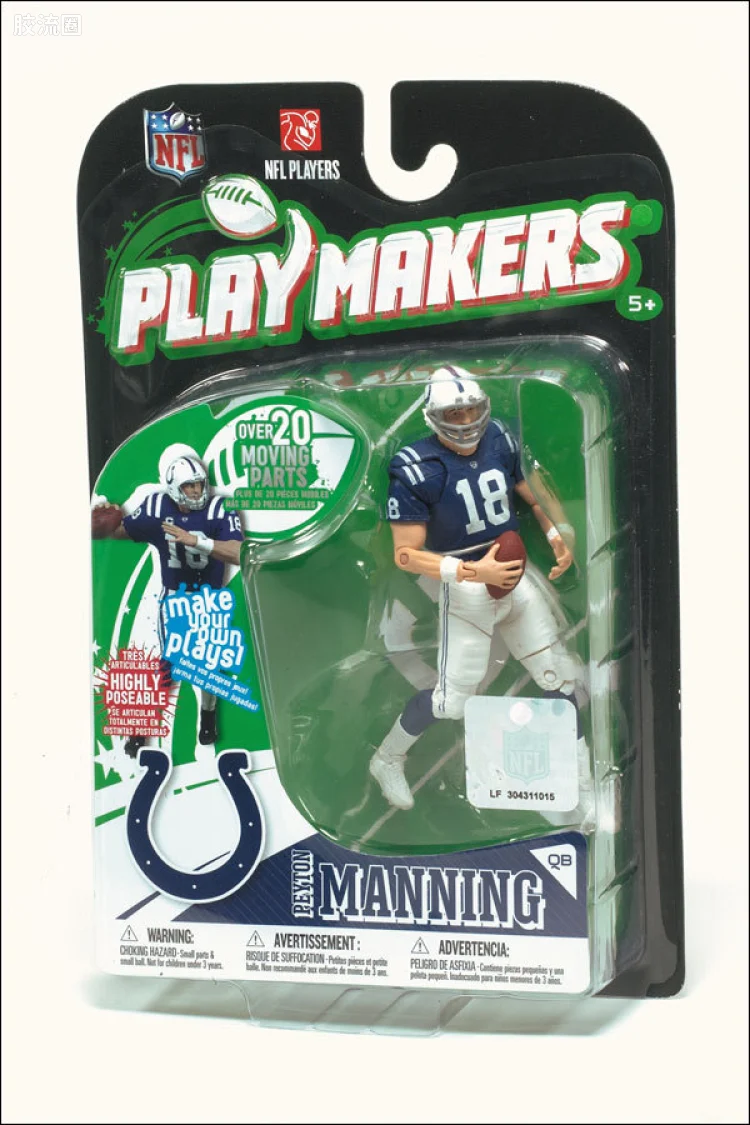 麦克法兰NFL美式足球系列玩具 PLAYMAKERS第1代 PEYTON MANNING