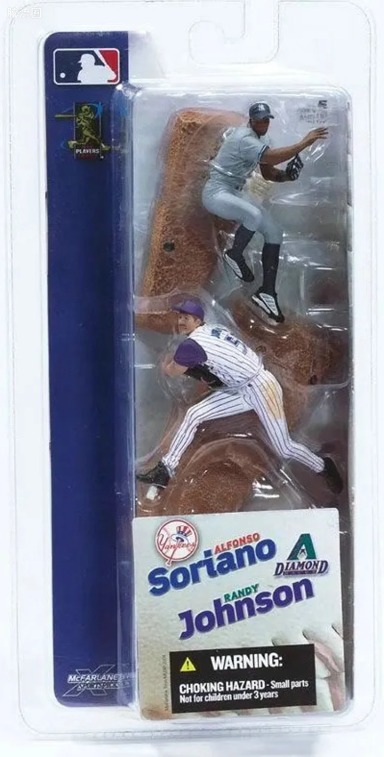 麦克法兰MLB棒球系列玩具 3寸系列第1代 RANDY JOHNSON 2/ALFONSO SORIANO