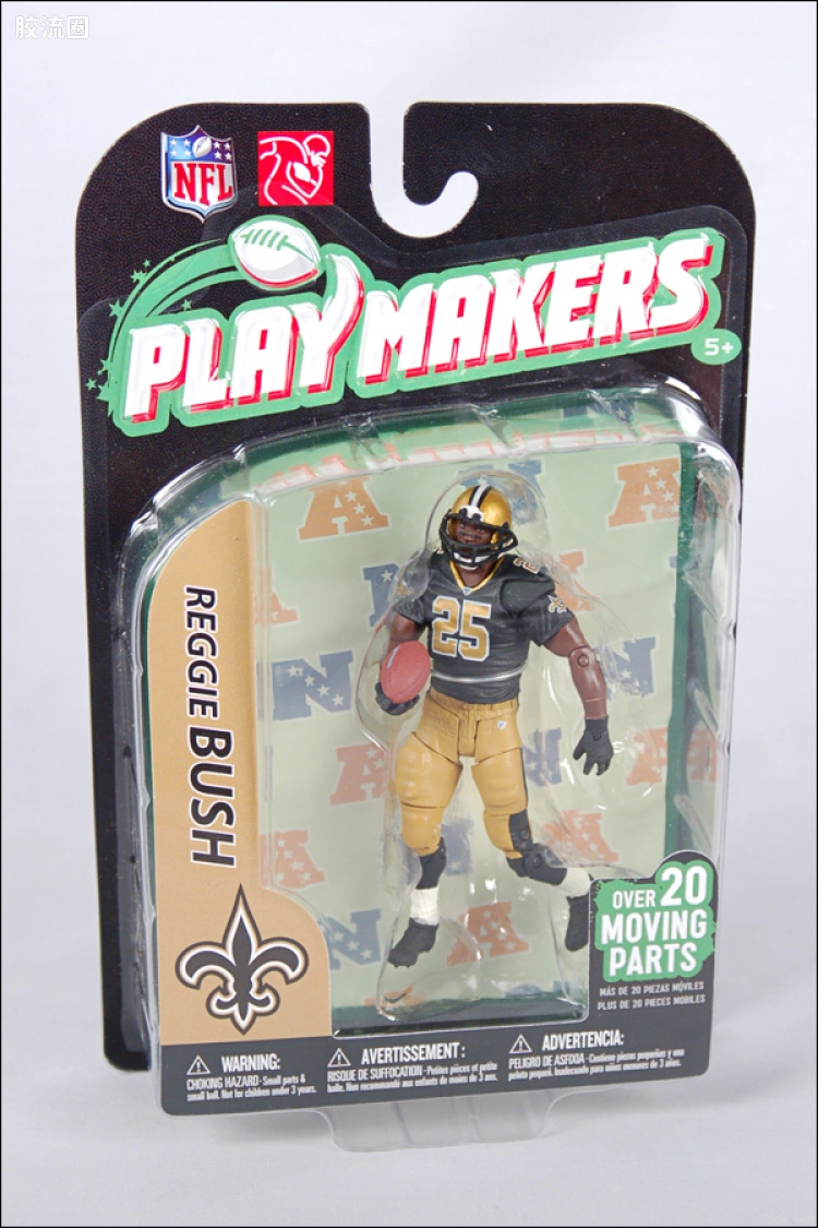 麦克法兰NFL美式足球系列玩具 PLAYMAKERS第2代 REGGIE BUSH