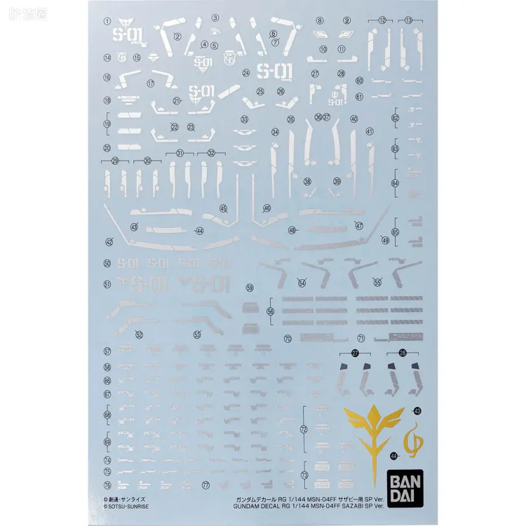 万代模型配件综合 高达水贴纸 限定及特别版 RG 1/144 MSN-04FF 沙扎比用 SP Ver.