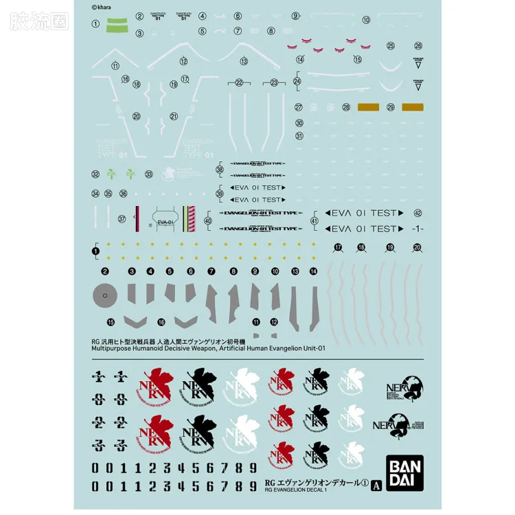 万代模型配件综合 GUNDAM DECAL 高达水贴普通版 RG EVA 贴纸1 - 图片