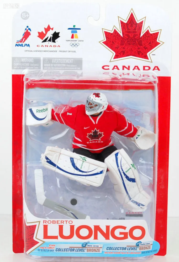 麦克法兰NHL冰球系列玩具 加拿大队 2010 ROBERTO LUONGO（红色球衣）
