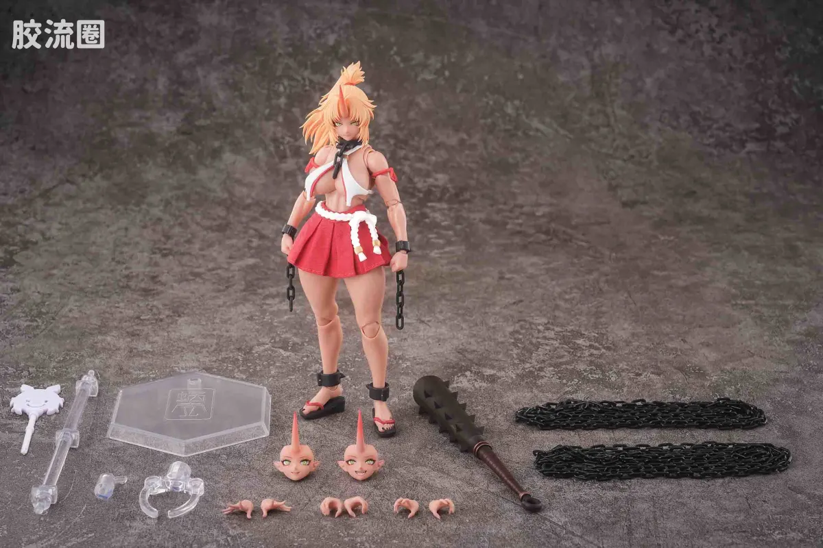蜗之壳 综合手办 1/12可动成品系列 RPGEX-08 鬼巫女-次女・红叶 - 图片
