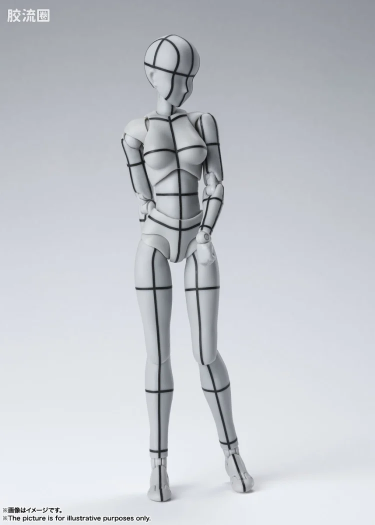 SHF 素体君&素体酱 女性素体 -线框-(灰色ver.) - 图片