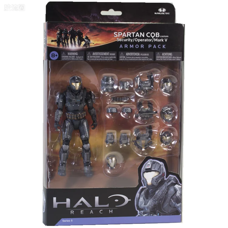麦克法兰游戏与动画系列 HALO: REACH SERIES 5 – BOXED ARMOR PACKS SPARTAN CQB CUSTOM ARMOR PACK (STEEL)
