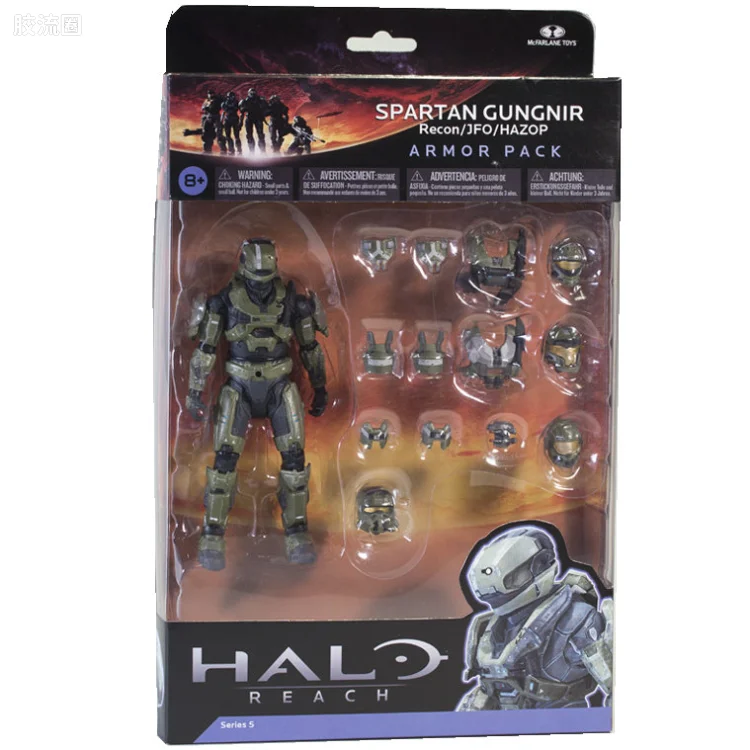 麦克法兰游戏与动画系列 HALO: REACH SERIES 5 – BOXED ARMOR PACKS SPARTAN GUNGNIR ARMOR PACKS (SAGE)