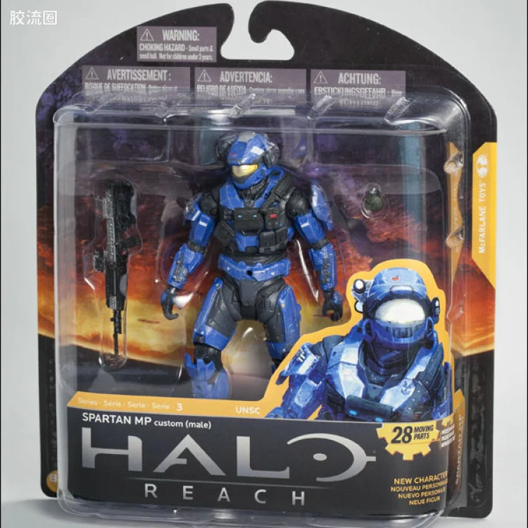 麦克法兰游戏与动画系列 HALO: REACH SERIES 3 SPARTAN MILITARY POLICE CUSTOM (MALE) (TEAM BLUE)