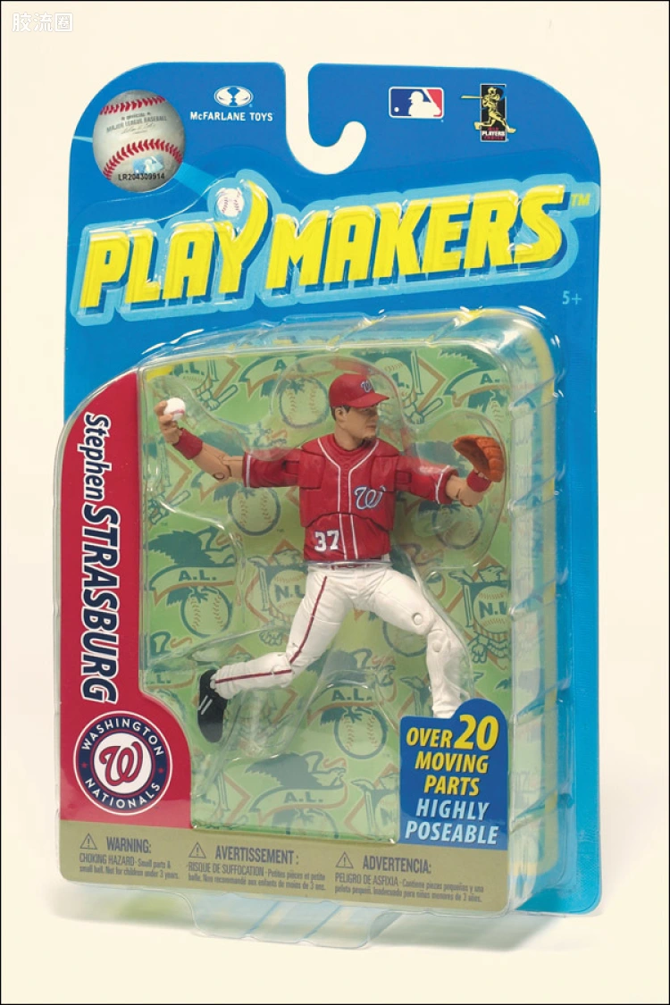 麦克法兰MLB棒球系列玩具 PLAYMAKERS 第2代 STEPHEN STRASBURG (PITCHING)