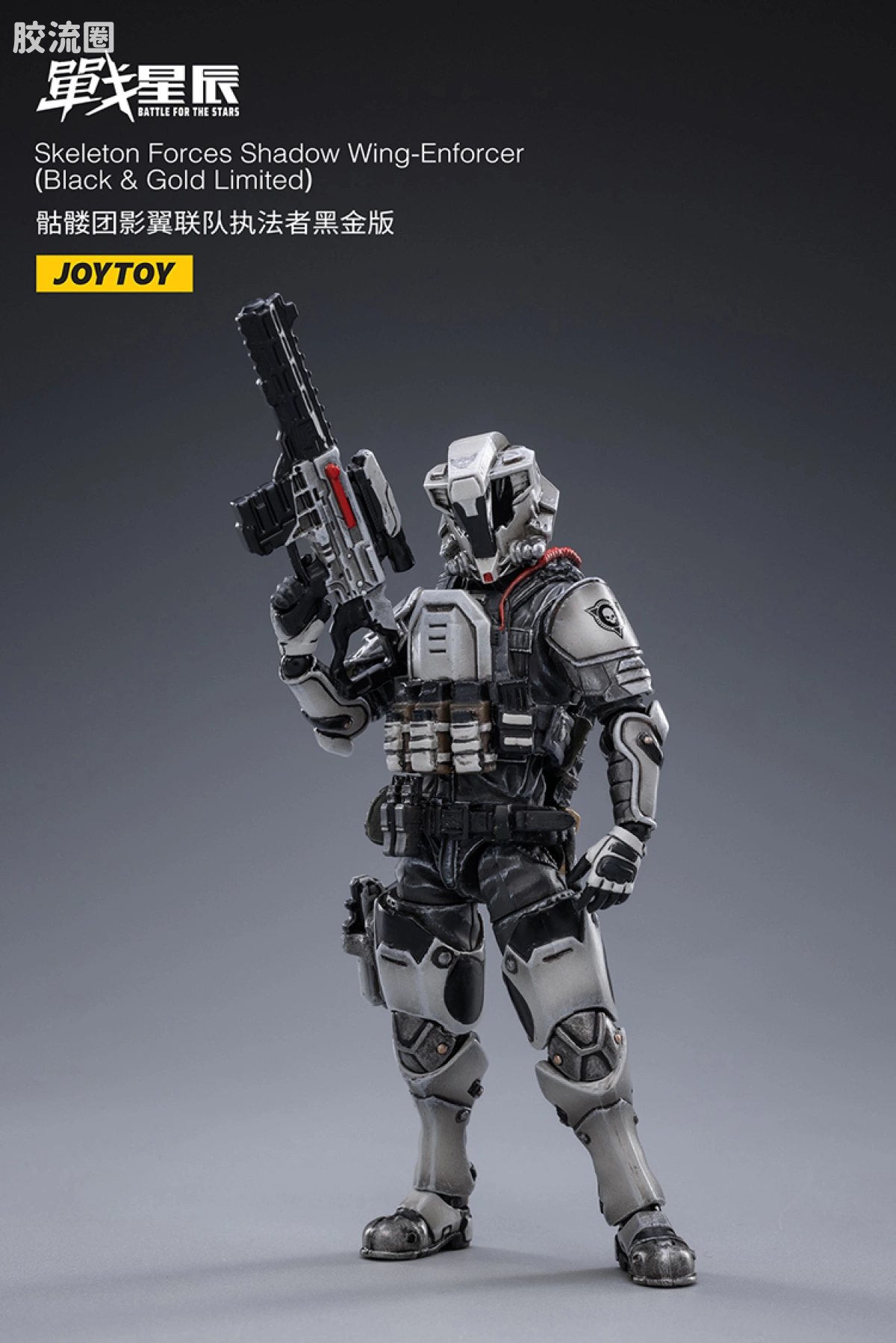 JOYTOY 战星辰系列 1/18兵人 骷髅团影翼联队 执法者 黑金版 - 图片