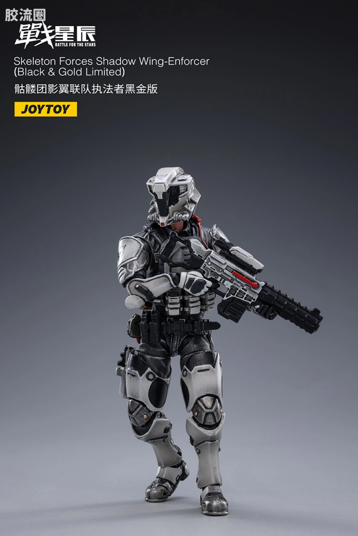 JOYTOY 战星辰系列 1/18兵人 骷髅团影翼联队 执法者 黑金版 - 图片