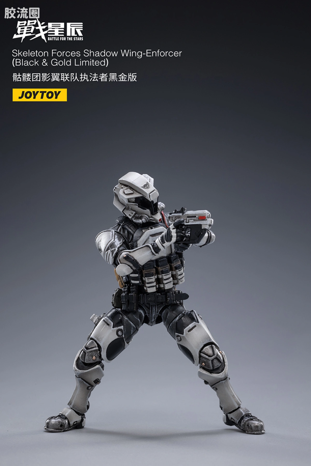 JOYTOY 战星辰系列 1/18兵人 骷髅团影翼联队 执法者 黑金版 - 图片
