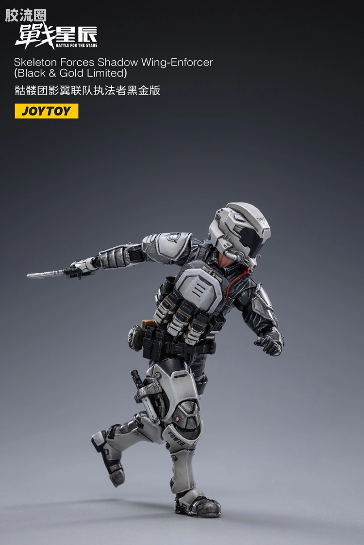 JOYTOY 战星辰系列 1/18兵人 骷髅团影翼联队 执法者 黑金版 - 图片