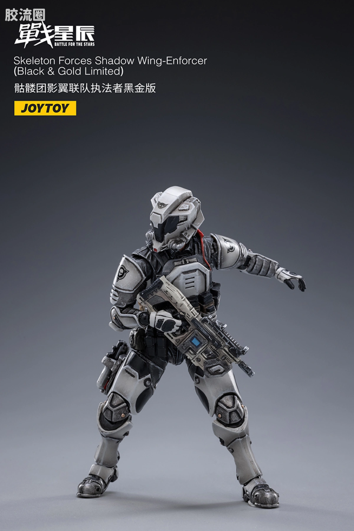 JOYTOY 战星辰系列 1/18兵人 骷髅团影翼联队 执法者 黑金版 - 图片