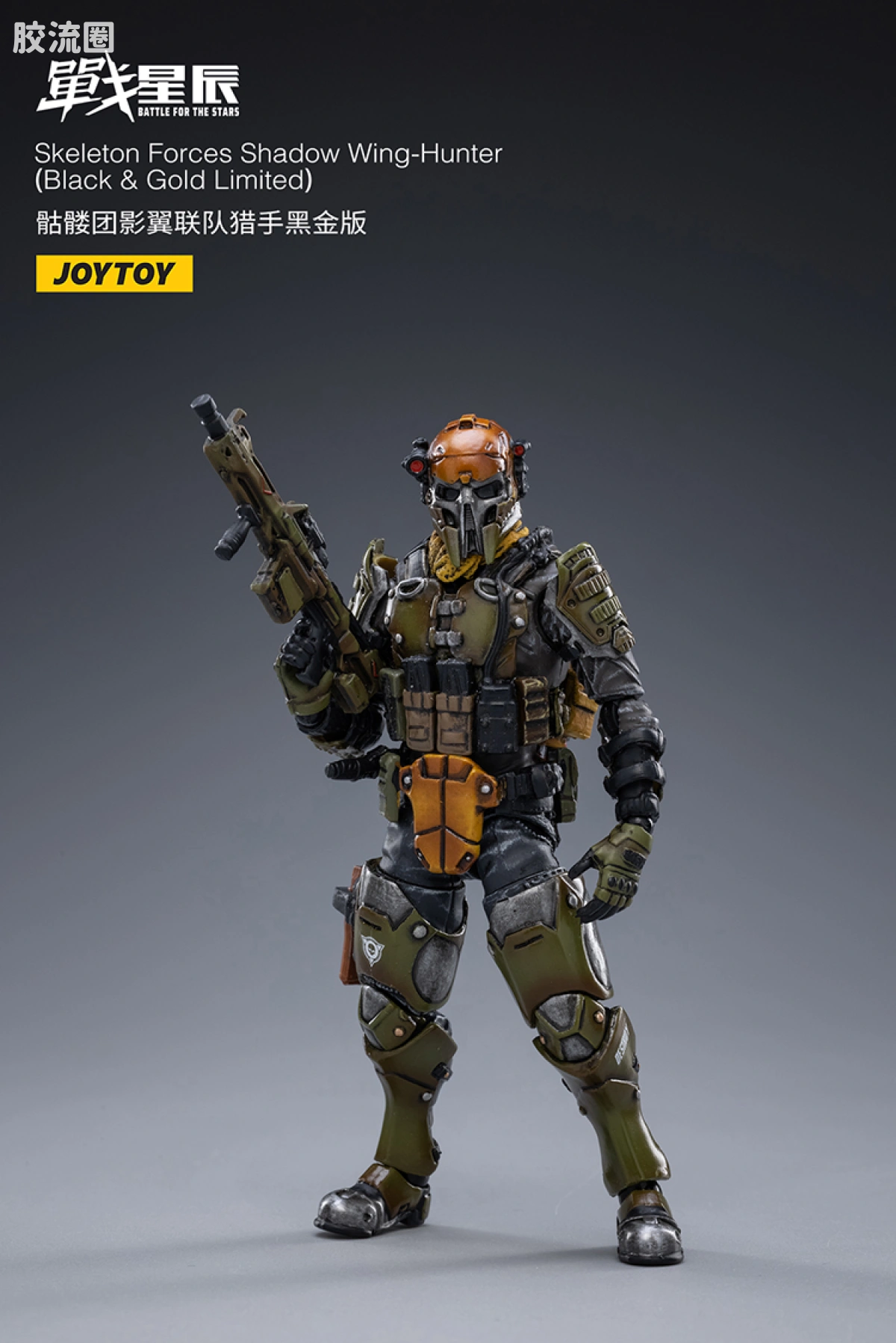JOYTOY 战星辰系列 1/18兵人 骷髅团影翼联队 猎手 黑金版 - 图片