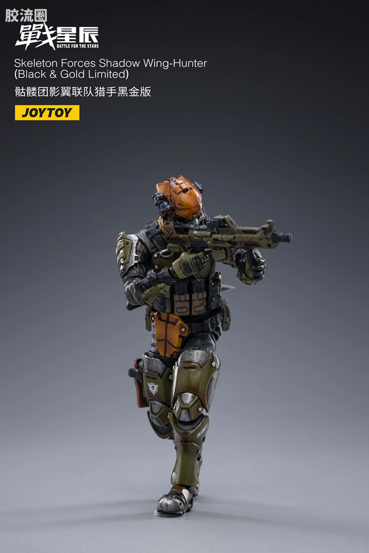 JOYTOY 战星辰系列 1/18兵人 骷髅团影翼联队 猎手 黑金版 - 图片