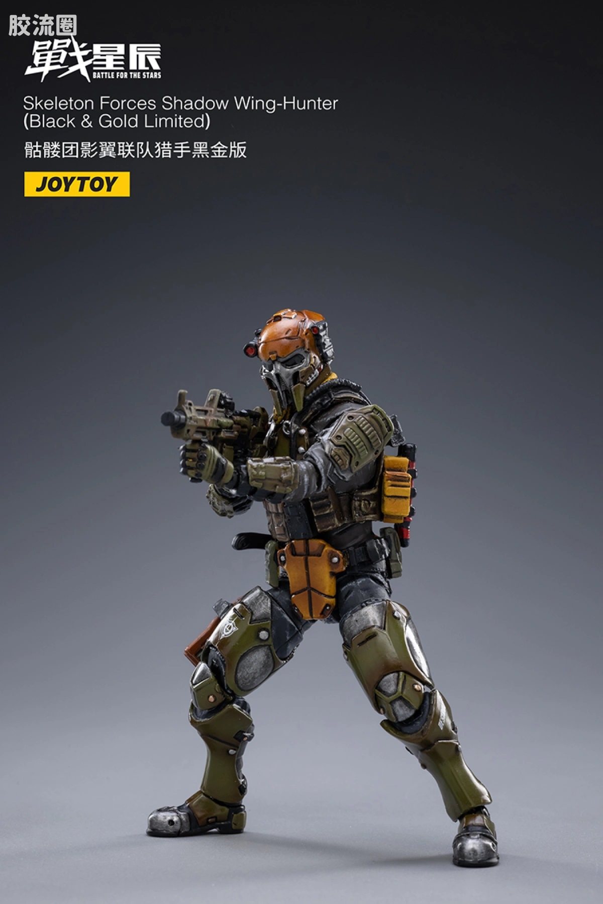 JOYTOY 战星辰系列 1/18兵人 骷髅团影翼联队 猎手 黑金版 - 图片