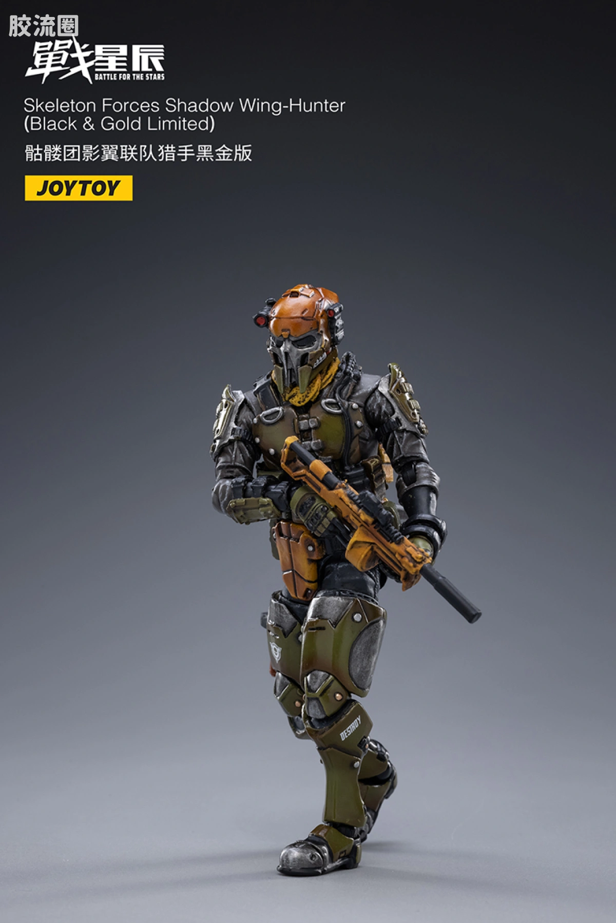 JOYTOY 战星辰系列 1/18兵人 骷髅团影翼联队 猎手 黑金版 - 图片