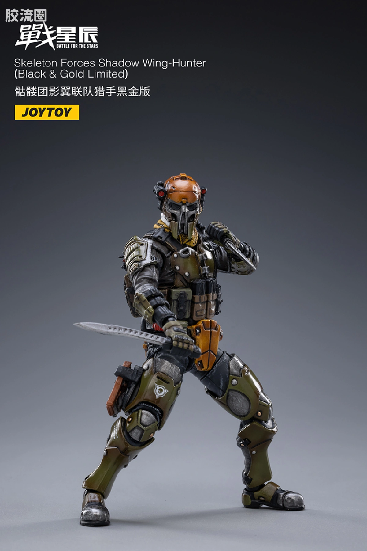 JOYTOY 战星辰系列 1/18兵人 骷髅团影翼联队 猎手 黑金版 - 图片