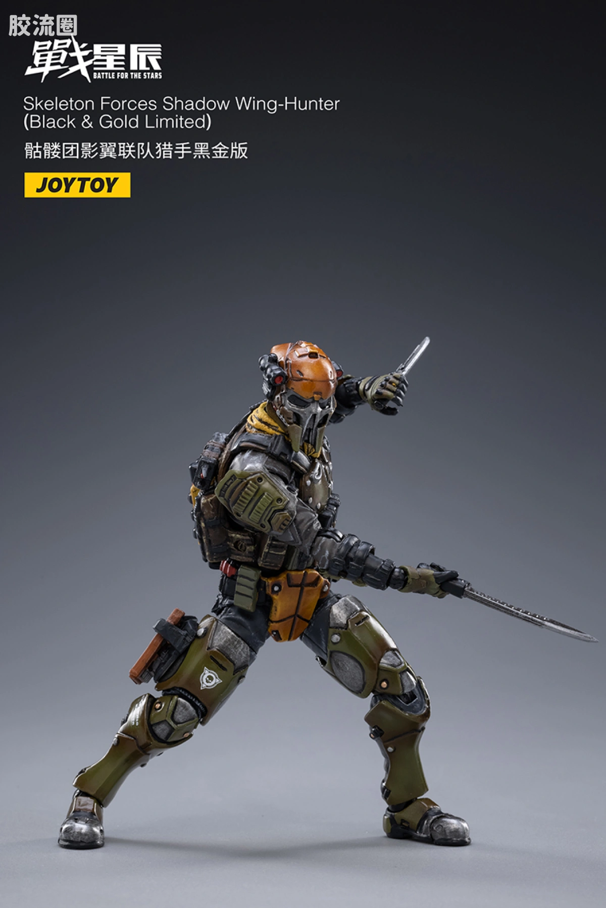 JOYTOY 战星辰系列 1/18兵人 骷髅团影翼联队 猎手 黑金版 - 图片