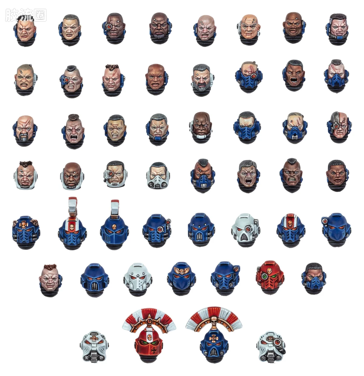 战锤40K Space Marines 星际战士通用单位 10版 星际战士头部升级改件 - 图片