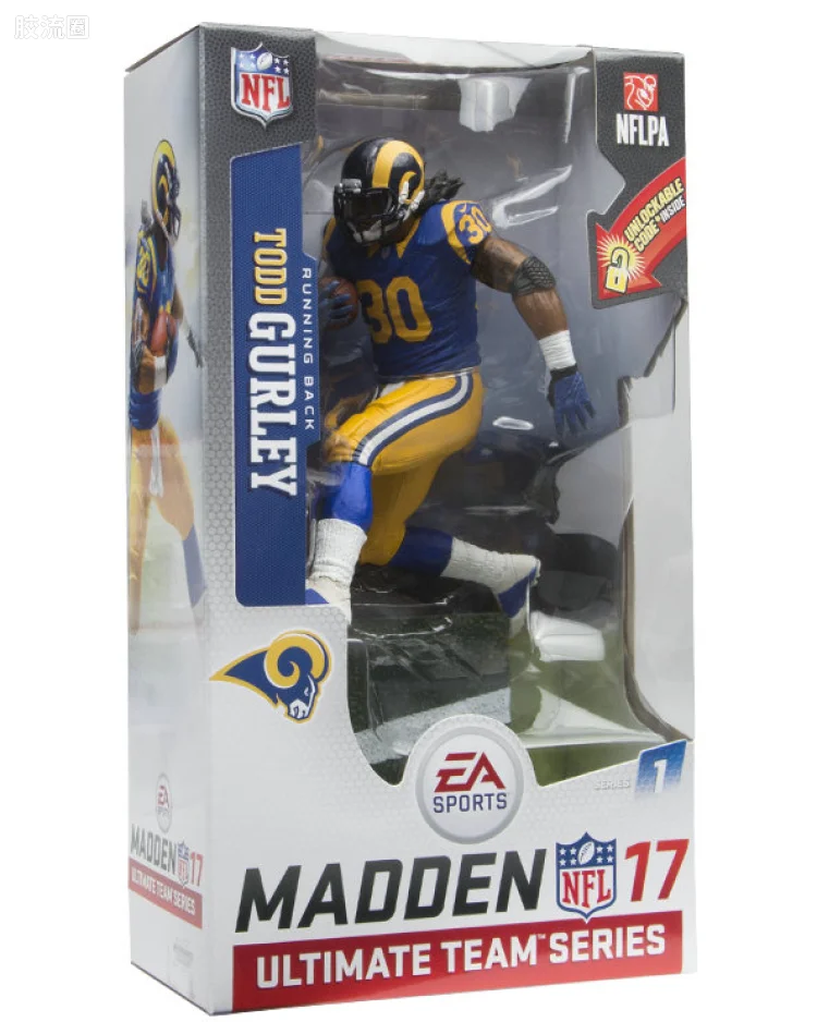 麦克法兰NFL美式足球系列玩具 Madden NFL 17 Ultimate Team Series 1 TODD GURLEY