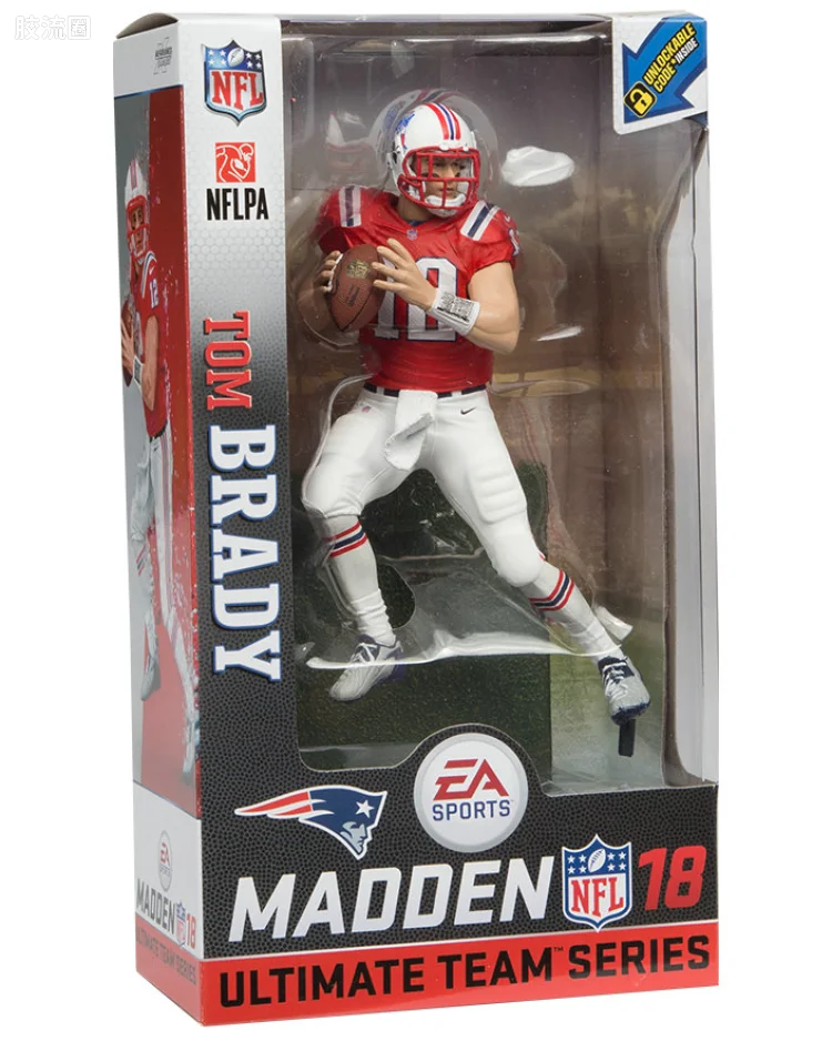 麦克法兰NFL美式足球系列玩具 Madden NFL 18 Ultimate Team Series 1 TOM BRADY