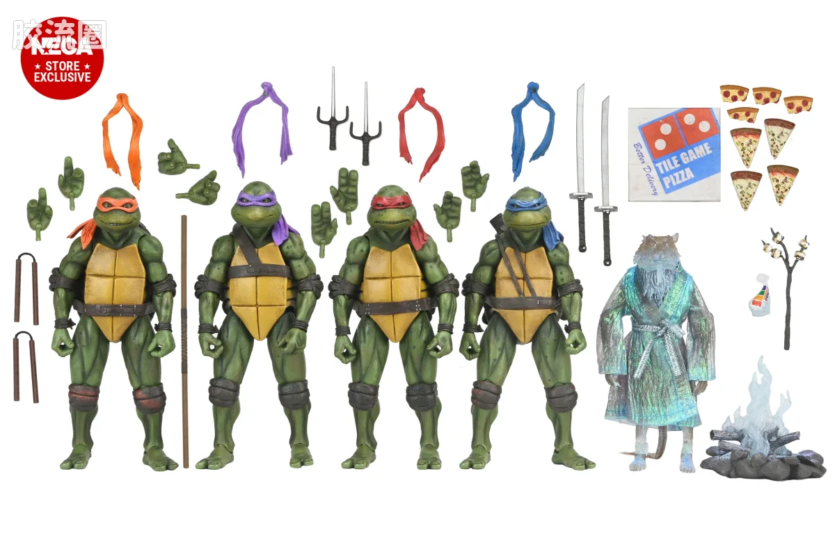 NECA 7寸可动人形系列 忍者神龟 电影版系列 0年电影 35周年纪念 5件套 - 图片