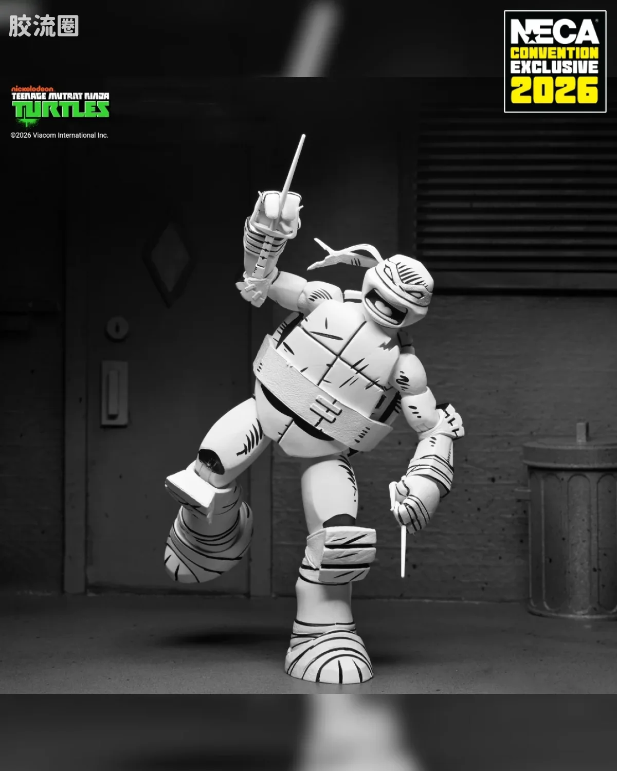 NECA 7寸可动人形系列 动画 忍者神龟系列 忍者神龟 2012动画版 草图风格神龟  4只装 - 图片