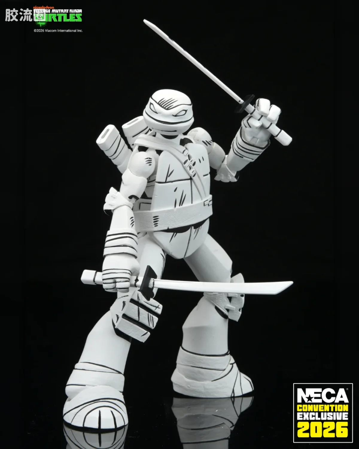 NECA 7寸可动人形系列 动画 忍者神龟系列 忍者神龟 2012动画版 草图风格神龟  4只装 - 图片