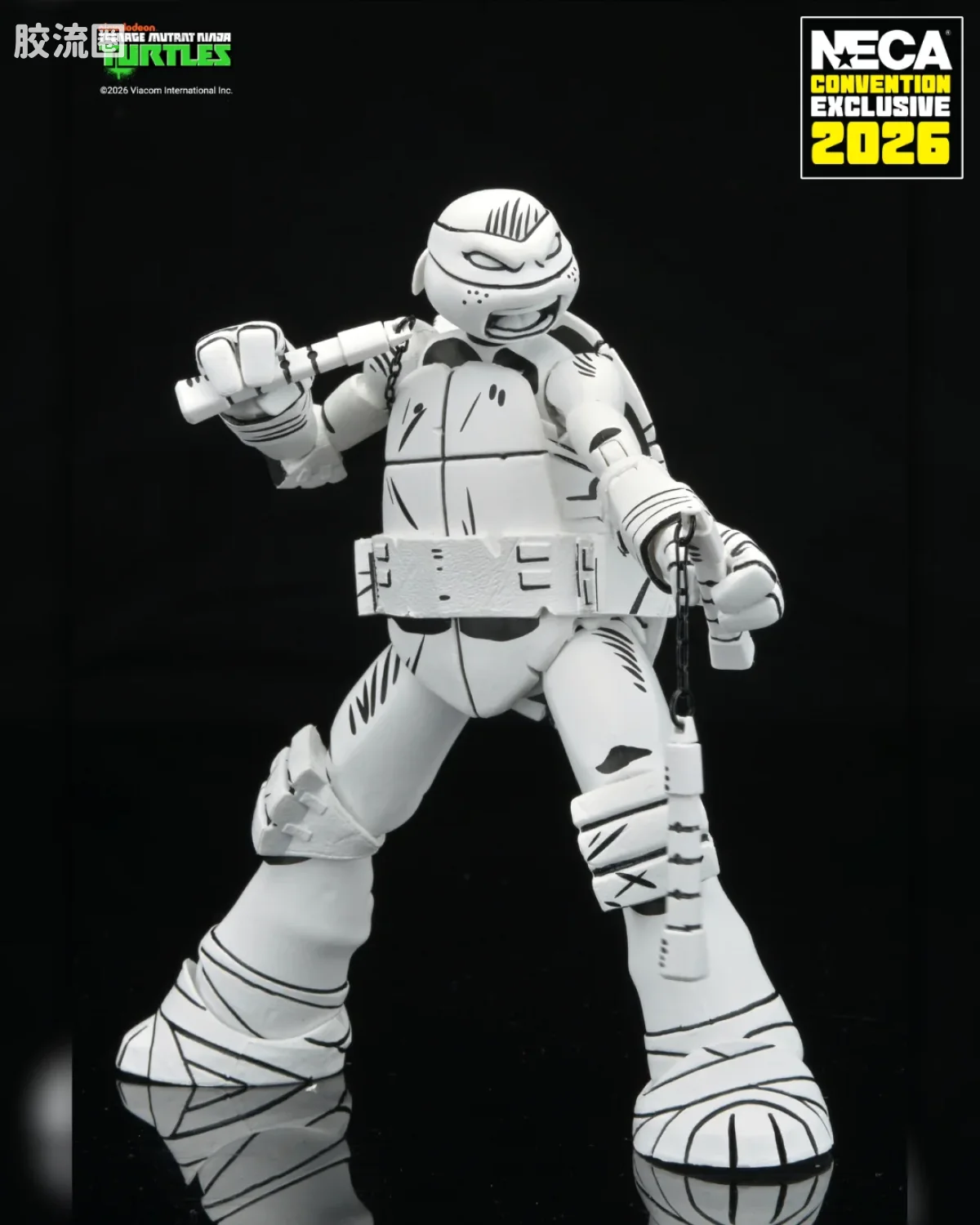NECA 7寸可动人形系列 动画 忍者神龟系列 忍者神龟 2012动画版 草图风格神龟  4只装 - 图片