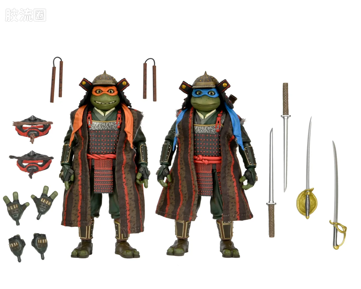 NECA 7寸可动人形系列 动画 忍者神龟系列 忍者神龟3 莱昂纳多与米开朗琪罗 - 图片