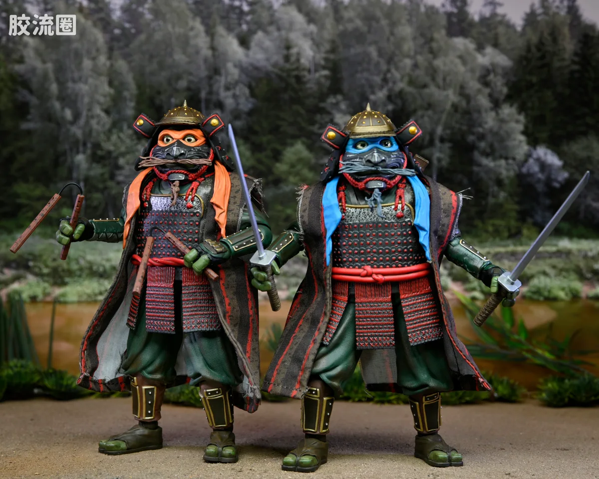 NECA 7寸可动人形系列 动画 忍者神龟系列 忍者神龟3 莱昂纳多与米开朗琪罗 - 图片