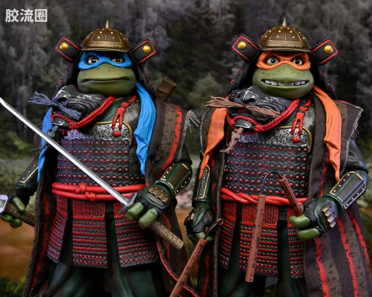NECA 7寸可动人形系列 动画 忍者神龟系列 忍者神龟3 莱昂纳多与米开朗琪罗 - 图片