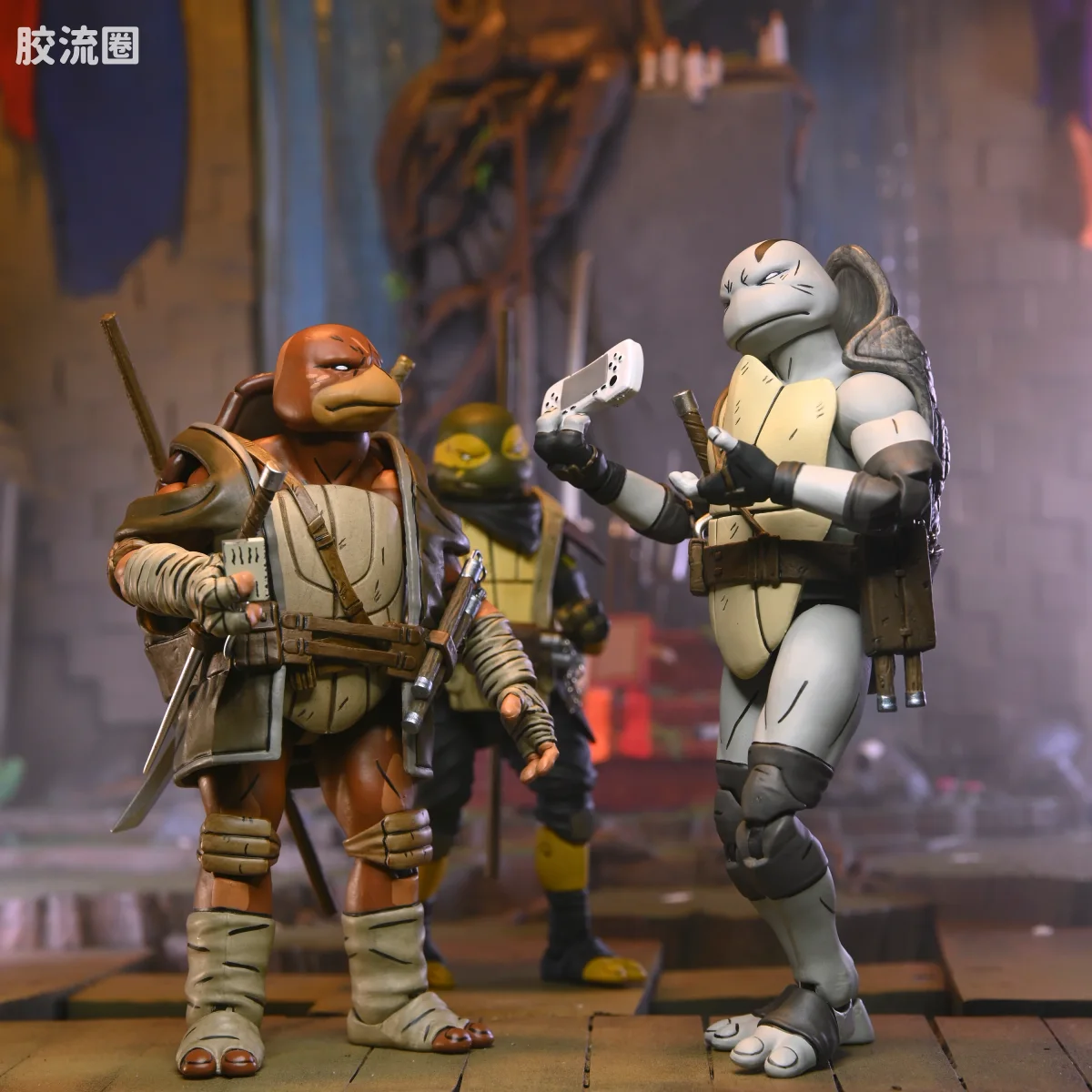 NECA 7寸可动人形系列 终极版/豪华版 漫画系列 忍者神龟：最后的浪人 Moja、Odyn、Uno 与 Yi - 图片