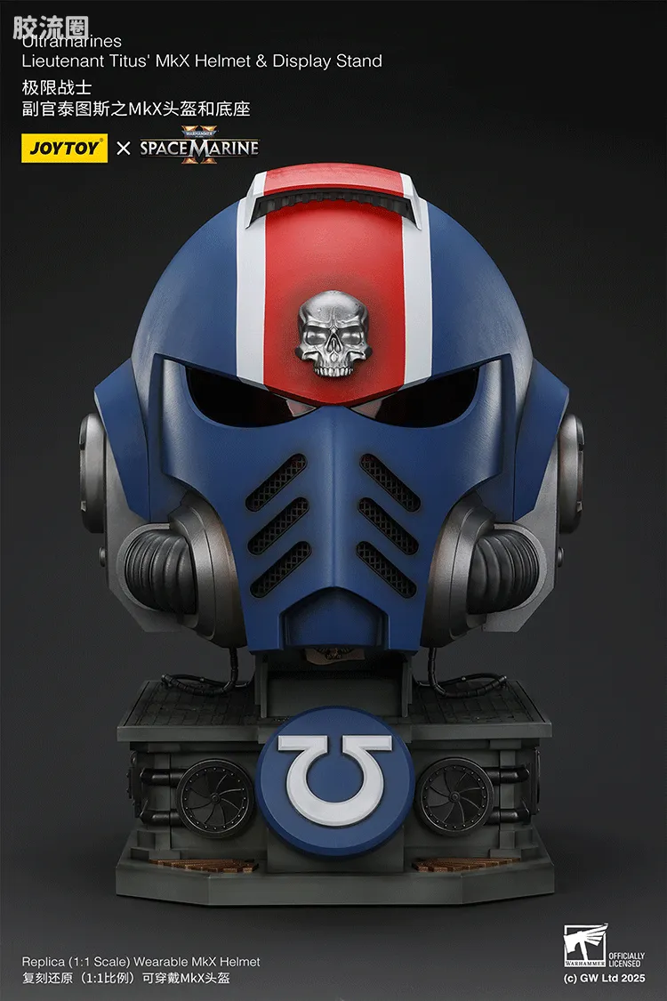 JOYTOY x 战锤40K 会员积分配件/杂项 极限战士泰图斯MKX头盔＆底座 - 图片