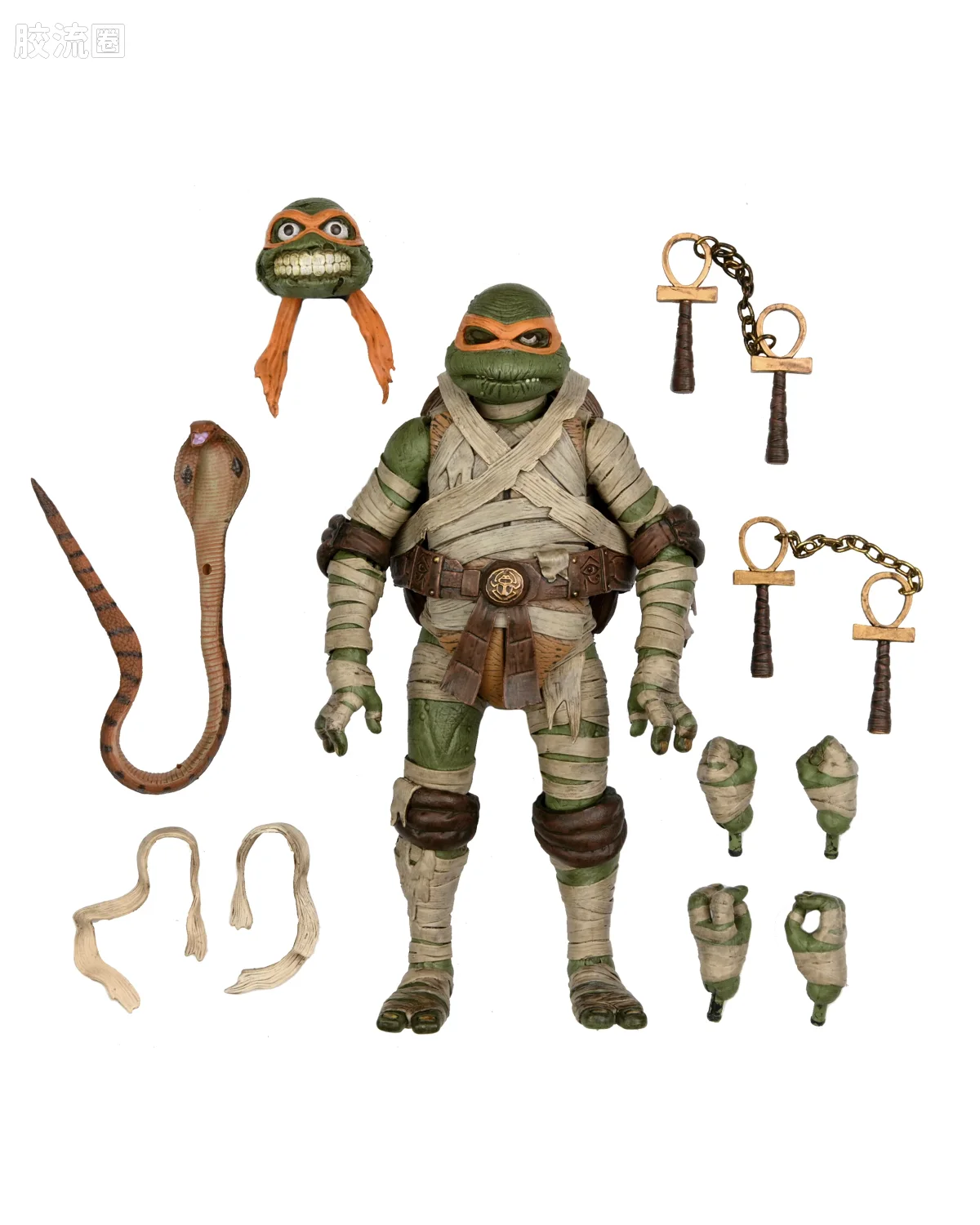 NECA 7寸可动人形系列 环球怪物 X 忍者神龟系列 电影 木乃伊-米开朗琪罗 - 图片