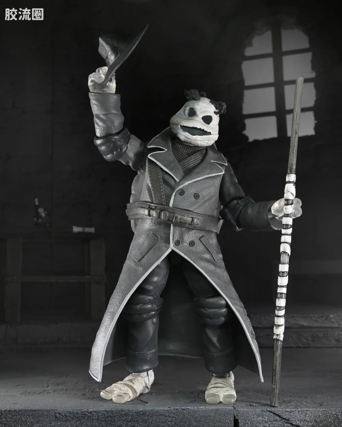 NECA 7寸可动人形系列 环球怪物 X 忍者神龟系列 黑白神龟 - 图片