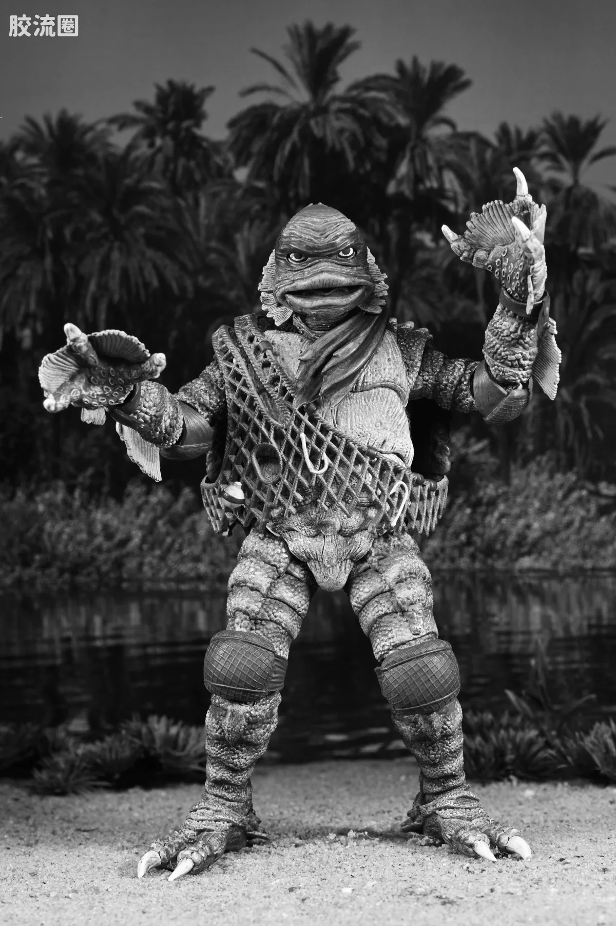 NECA 7寸可动人形系列 环球怪物 X 忍者神龟系列 黑白神龟 - 图片