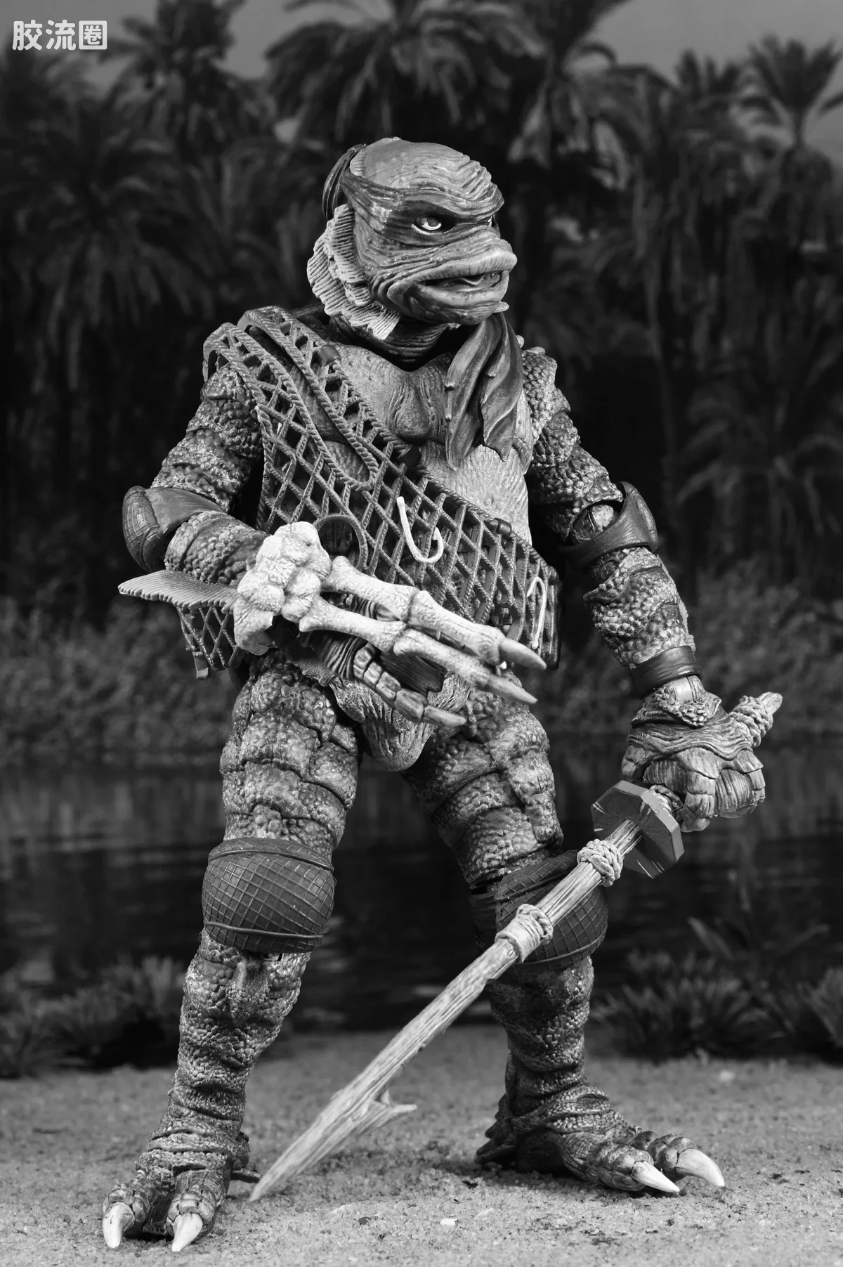 NECA 7寸可动人形系列 环球怪物 X 忍者神龟系列 黑白神龟 - 图片
