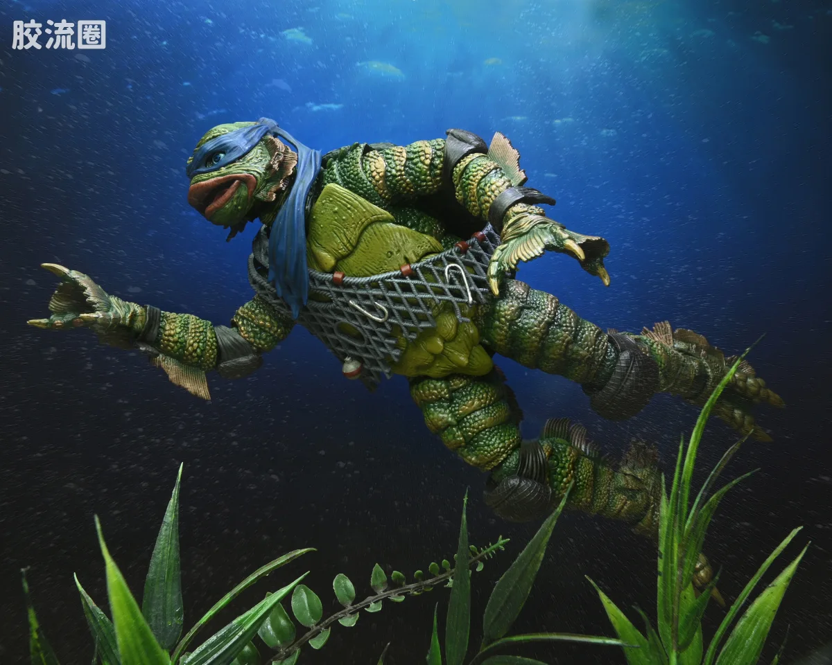 NECA 7寸可动人形系列 环球怪物 X 忍者神龟系列 电影 黑湖妖谭 莱昂纳多 - 图片